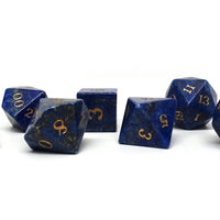 Stone Dice Collection - Lapis with Gold Numbering - Signature Font