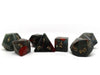 African Bloodstone Dice Set - Gold Elvenkind