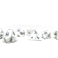 Stone Dice Collection - White Howlite - Elvenkind Font