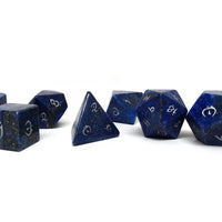 Stone Dice Collection - Lapis with Silver Numbering - Elvenkind Font