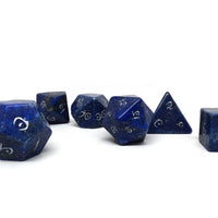 Stone Dice Collection - Lapis with Silver Numbering - Elvenkind Font