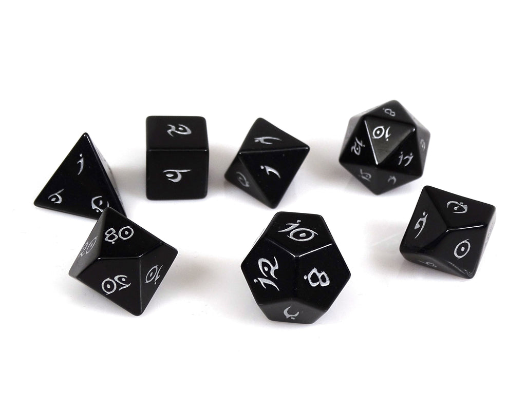 Stone Dice Collection - Obsidian - Elvenkind Font