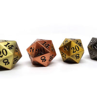 4 Pack Legendary Metal D20 Dice Set