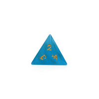 Blue Cat's Eye Dice Set With Dragon Font