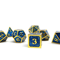 Heroic Dice of Metallic Luster - Blue with Gold Font