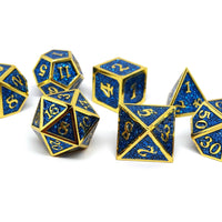 Heroic Dice of Metallic Luster - Blue with Gold Font