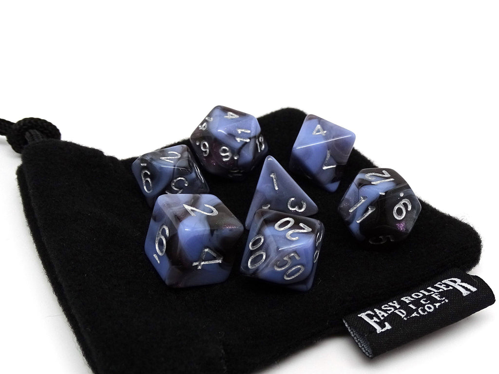 Midnight Purple and Black Marble - 7 Piece Set