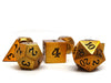 Legendary Gold 7 Piece Metal Dice Set - Black Signature Font