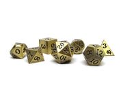 Legendary Bronze 7 Piece Metal Dice Set - Black Signature Font