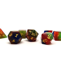 3 Tone Cat's Eye Dice Set With Dragon Font