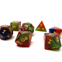 3 Tone Cat's Eye Dice Set With Dragon Font