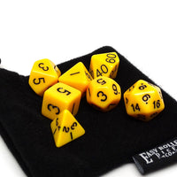 Yellow Opaque Dice - 7 Piece Set