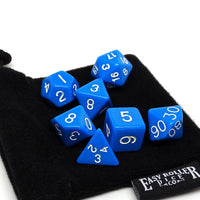 Blue Opaque Dice - 7 Piece Set