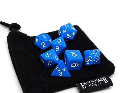 Blue Opaque Dice - 7 Piece Set