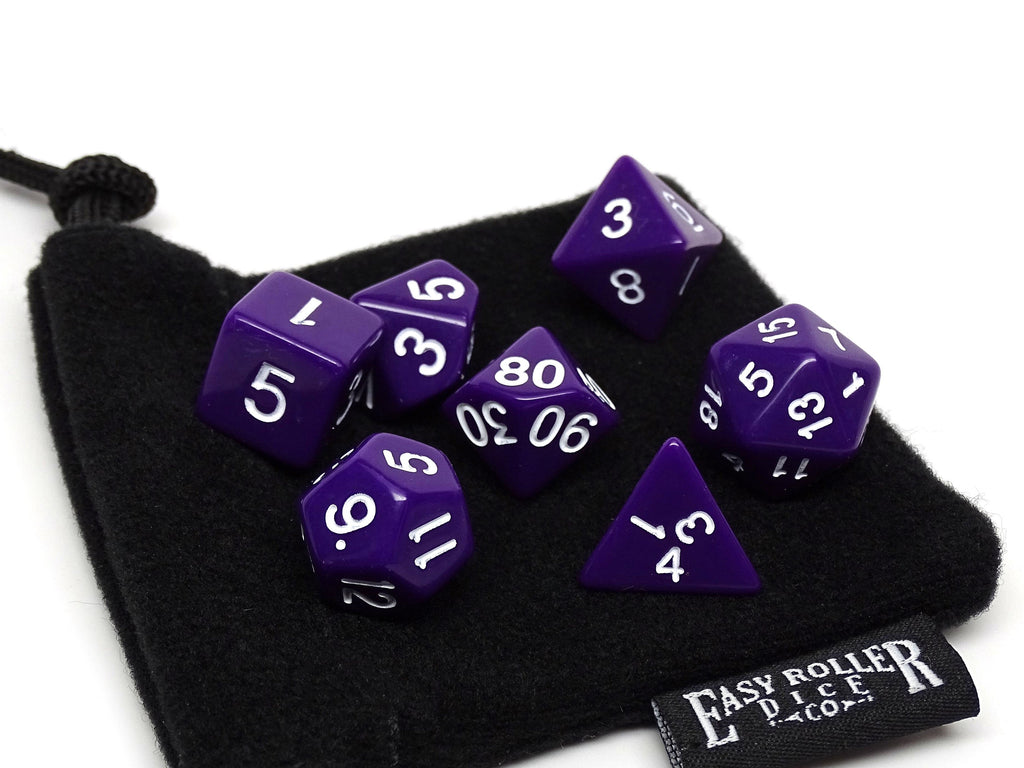 Purple Opaque Dice - 7 Piece Set