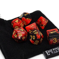 Black & Red Swirl 7 Piece Dice Set