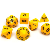 Yellow Opaque Dice - 7 Piece Set