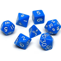 Blue Opaque Dice - 7 Piece Set