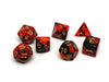 Black & Red Swirl 7 Piece Dice Set