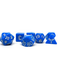 Blue Opaque Dice - 7 Piece Set