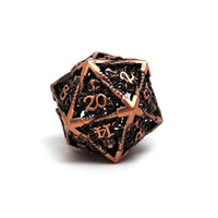 Hollow Metal Copper Cthulhu Dice Set