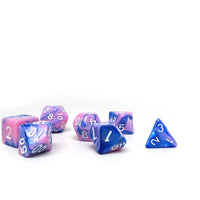 Pink and Blue Marble - 7 Piece Dice Collection