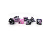 10mm Pink and Black Swirl Mini Dice Set