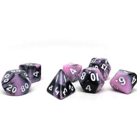 10mm Pink and Black Swirl Mini Dice Set