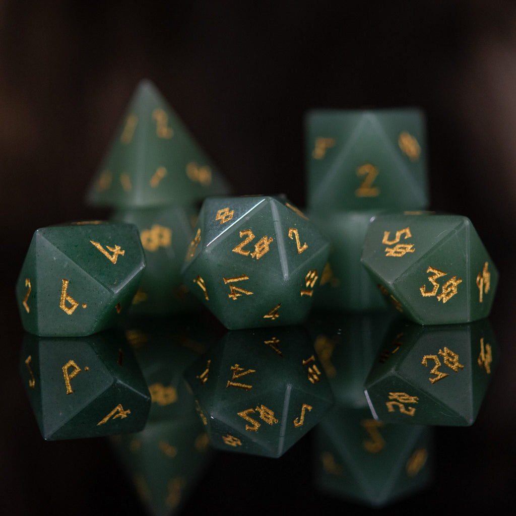 Aventurine Stone Dice Set