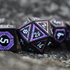 Cleric's Shadow Domain Purple And Matte Black Metal Dice Set