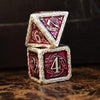 Ballad of the Bard Fuchsia and Silver Metal Dice Set