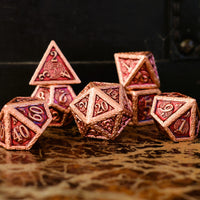 Ballad of the Bard Fuchsia and Bronze Metal Dice Set