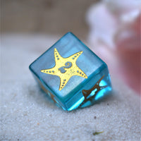 Siren's Song Aqua Blue Glass Dice Set