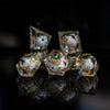 The Watcher: Green-Eyed Liquid Core Dice Set