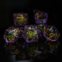 Reptilian Purple Liquid Core Dice Set