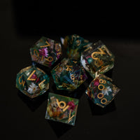 Botanical Gardens Sharp-Edged Resin Dice Set