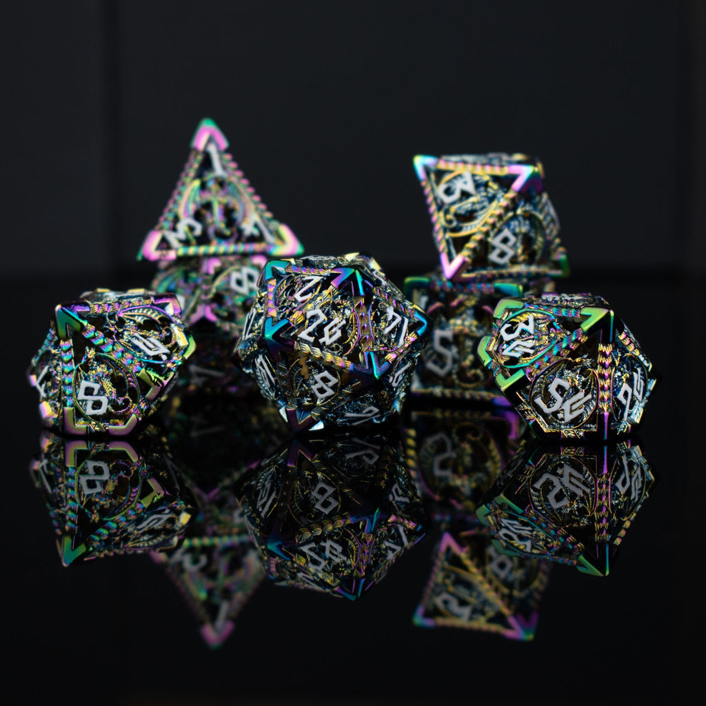 Dragonguard Hollow Metal Dice Set - Iridescent