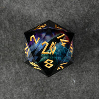 Rainbow Dragon (Black/Gold) Liquid Core 50mm D20