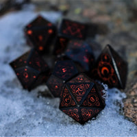 Spellcaster Obsidian Stone Dice Set