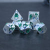 Monster Manual Dice - Silver and Green