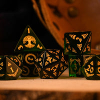 Celtic Green Glass Dice Set - Dice Around the World Collection