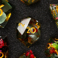 Royal Roses Sharp Edge RPG Dice Set - 7 Pieces