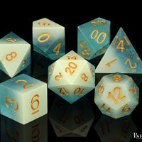 Blue Water, Sharp Edge, Polyhedral Dice Set