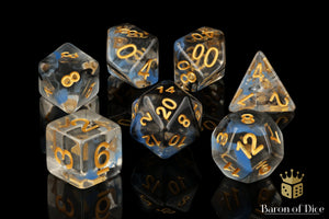 Blue & Black, Polyhedral Dice Set