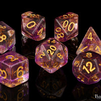 Aura Quartz, Polyhedral Dice Set