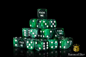 Fuck Me, Green, 16mm Dice