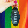 GAY GAY GAY GAY GAY Motel Style Keychain in Black