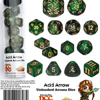 Specialty 14 Unusual DCC Dice Set - Acid Arrow (tubed)