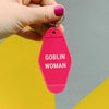 Goblin Woman Motel Style Keychain in Fuchsia Pink