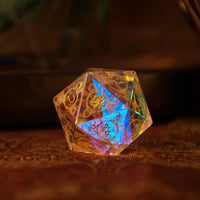 Hindi Prismatic Glass 30mm d20 - Dice Around the World Collection